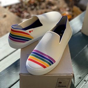 Rothy’s limited edition Pride rainbow sneakers